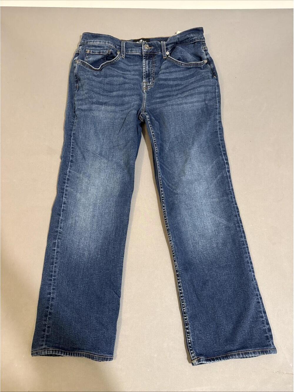7 For All Mankind Austyn Straight Jeans Mens 34 Blue Denim Stretch Pants
